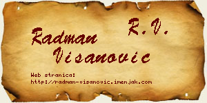 Radman Višanović vizit kartica